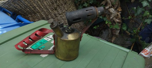 Vintage brass blow torch lamp - brass,