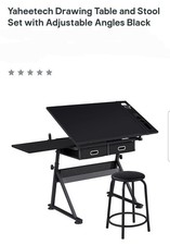 Yaheetech Adjustable Height Drawing Table, Tiltable with Storage Desk