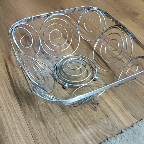 Chrome round wire fruit bowl - fruit, |