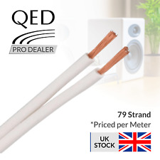 1m QED 79 Strand White Speaker Cable Oxygen-Free Copper HiFi Loudspeaker Wire