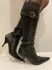 MNG Mango Black Leather Knee