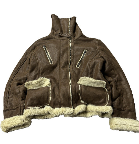 Vintage y2k shearling - shearling, leather