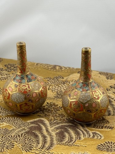 Pair antique japanese satsuma - pair,