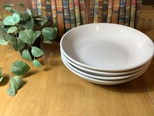 Utopia Purewhite Tableware 4 Large Whits Pasta / Serving Bowls 26cm Or 10”