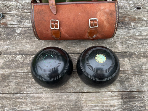 Vintage lawn bowls - with, carry