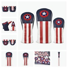 PRG GOLF ORIGINALS CAPTAIN AMERICA USA. WOOD AND PUTTER HEADCOVERS ETC