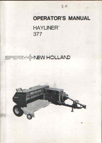 New holland baler 377 - new,