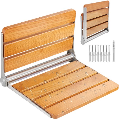 Folding oak shower seat - seat, 16.1"