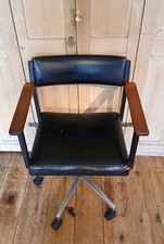 Retro teak armed swivel - teak, office