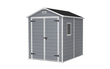 Keter Manor Shed 6x8ft - All Weather Resistant, Easy to Clean, Fade-Free, Grey