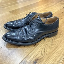 Men's CHURCH'S Black Smooth Leather Brogue Shoes UK 11 Munich 