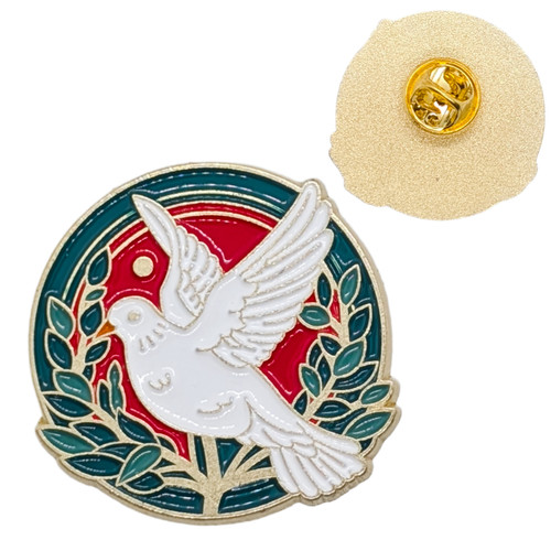 White dove pin badge - badge, brooch