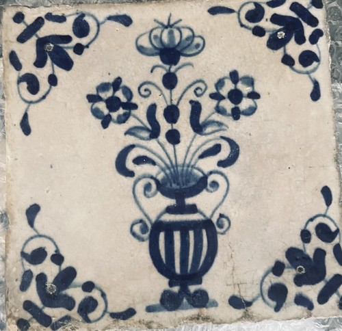 Antique delft tulip vase - antique,