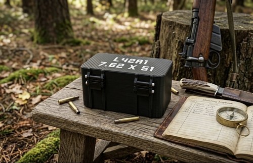 Round ammo box - round, 7.62x51