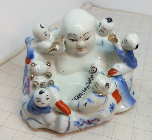 Porcelain hotei buddha - buddha, with