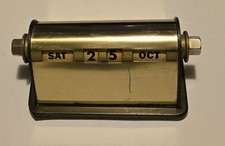 Antique Park Sherman Co. Brass Roller Desk Calendar 4.5" x 1.5"!