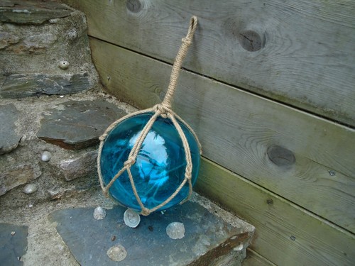 Large turquoise blue glass - large,