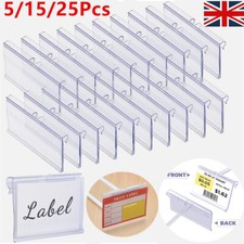 5-25x Plastic Sign Label Holder Wire Shelf Retail Price Tags Labels Holder Stand