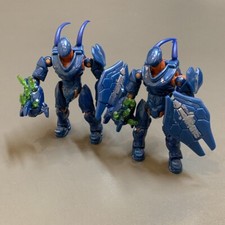 2x New 3.5'' Mega Bloks CONSTRUX HALO BLUE HUNTER figure Warthog Run GFT55 Toys