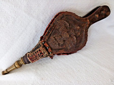 ANTIQUE WOOD -CARVED EAGLE & STARS BELLOWS, BRASS END, AMERICAN, 20"