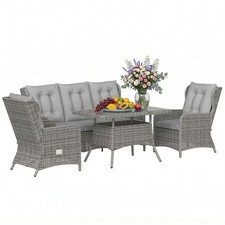 Outsunny 4 Piece Rattan Garden
