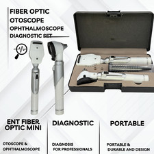 ENT Fiber Optic Mini Otoscope & Ophthalmoscope Diagnostic Set for Ear & Eye Exam