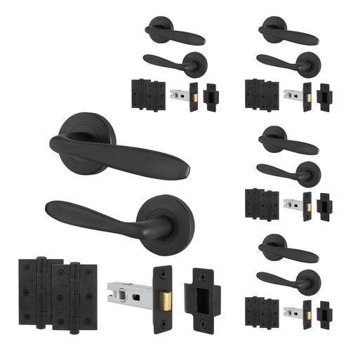 Black internal door handle - black,