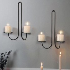 Candle Sconce Modern Metal Candlestick Double Armed Wall Hanging Candle Holder