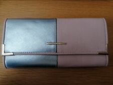 River Island Silver Metallic Nude Pink Clutch Bag Gold Details Used Once 