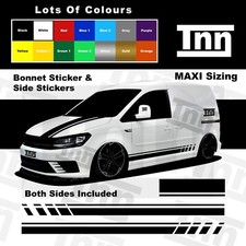 MAXI Side Stripes Bonnet For VW Volkswagen Caddy Camper Van Sticker Decal Vinyl