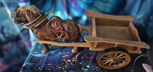 Vintage tipping wooden cart - tipping,