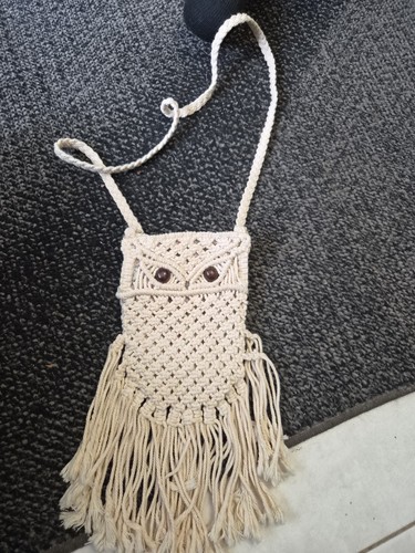 Hand woven irory owl with - woven,