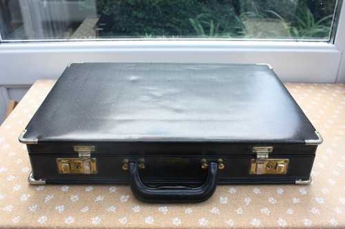 Vintage black faux leather