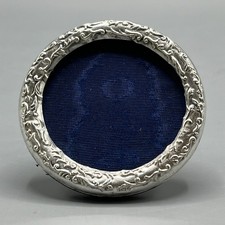 Antique Solid Sterling Silver Photo Frame Small Round Edwardian Hallmarked 1901