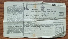 1932 Wireless Receiving Licence - Albert Dawkins, South Yardley, Birmingham