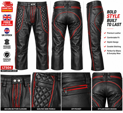 Mens genuine leather shorts - leather,