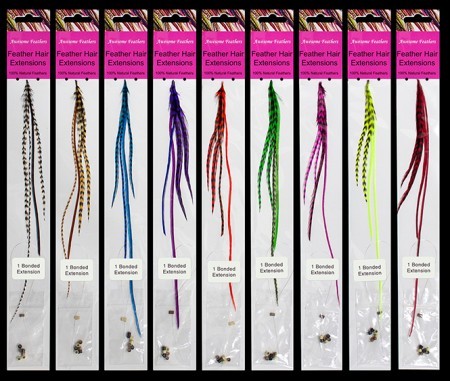 Long bonded hair feather - bonded,