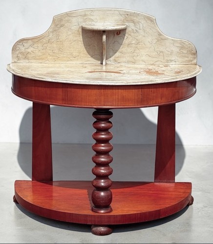 Victorian demi lune table with - demi,