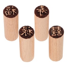 4Pcs Durable Wooden Baking Molds Creative Wooden Baking Molds Pastries Stamper