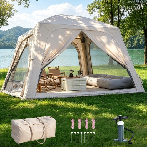 Inflatable camping tent - inflatable, 4-6