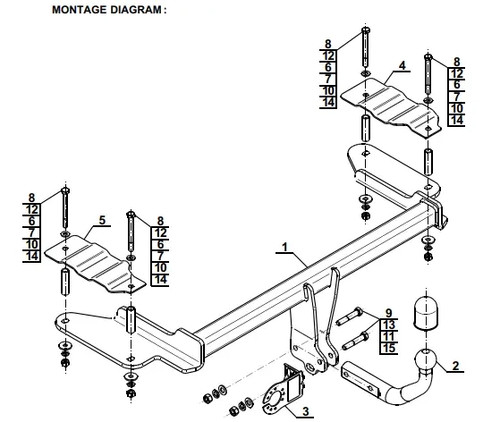 Swan neck tow bar - swan, for