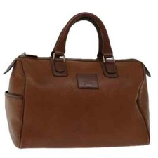Burberrys Boston Bag Leather Brown