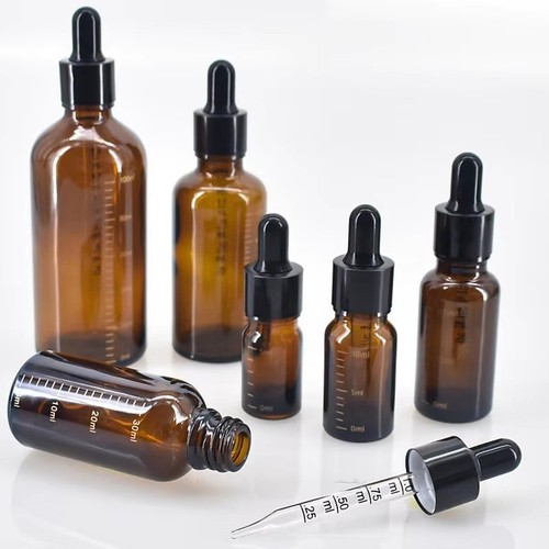 Amber glass dropper bottle - amber,
