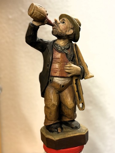 Wooden figure musician with - "musician,