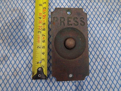 Vintage brass door bell - vintage,