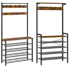 Coat Stand Coat Rack with Shoe rack Hall Tree Hall Stand Entryway Storage Shelf