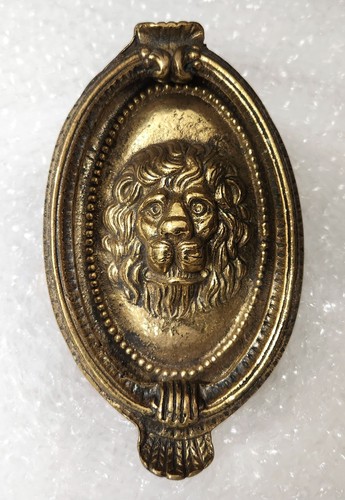 Vintage brass lion head door - brass,