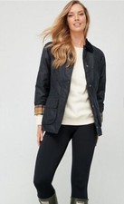 Ladies Barbour Classic Beadnell Waxed Cotton Jacket Colour Black Size UK 12