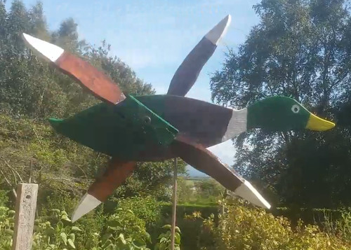 Handmade duck whirligig with - duck,