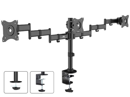 Triple monitors bracket desk - 3,
